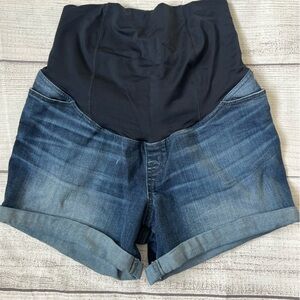 Isabel Maternity by Ingrid & Isabel Blue Denim Shorts with Black Panel
